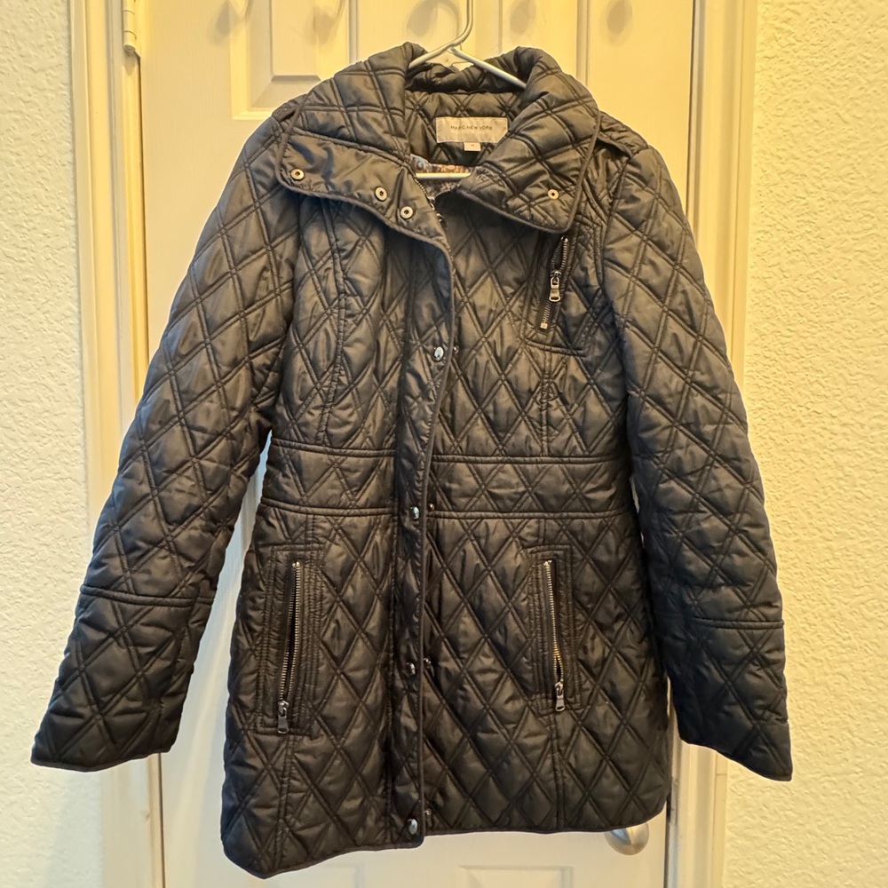 Marc New York womens Andrew Marc Quilted Longline Jacket, medium